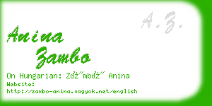 anina zambo business card